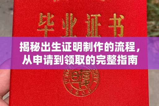 代县揭秘出生证明制作的流程，从申请到领取的完整指南